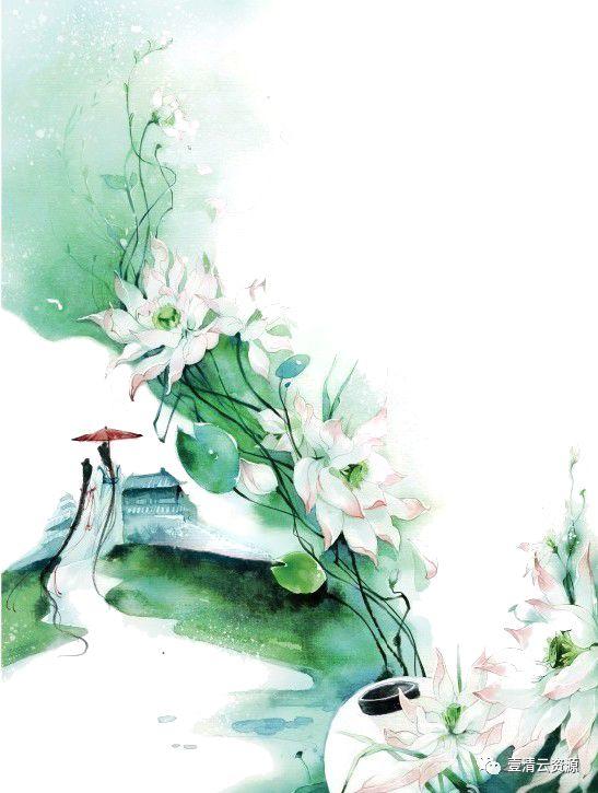 【S0533】【素材】桃花复古插画花瓣花朵枝叶雨伞油画PNG免抠设计素材源文件