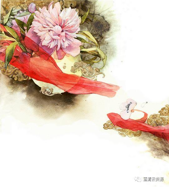 【S0533】【素材】桃花复古插画花瓣花朵枝叶雨伞油画PNG免抠设计素材源文件