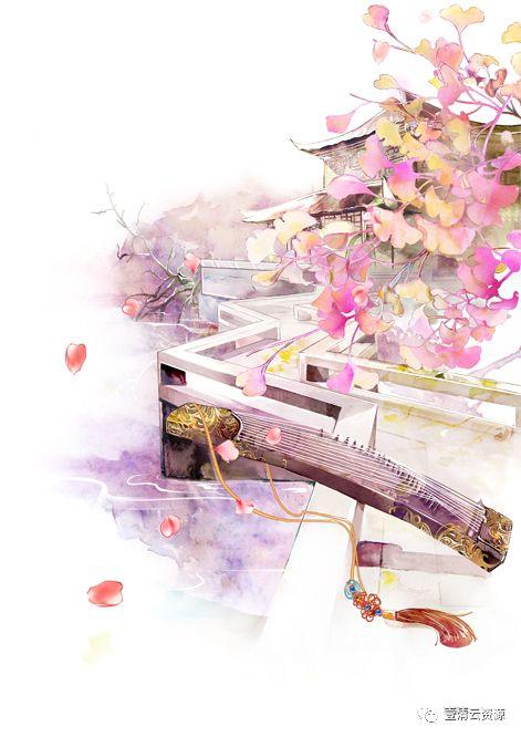 【S0533】【素材】桃花复古插画花瓣花朵枝叶雨伞油画PNG免抠设计素材源文件