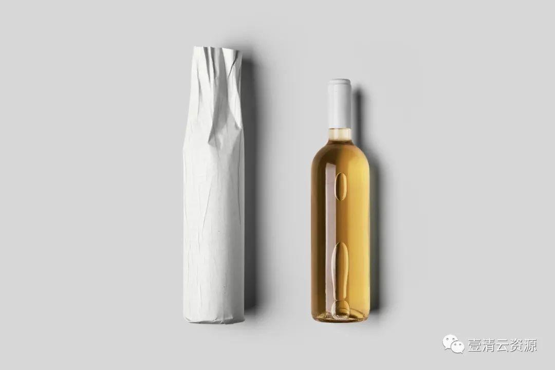 【S0560】【素材】果酒红酒酒瓶香槟品牌包装纸设计效果图展示VI贴图样机PSD模板