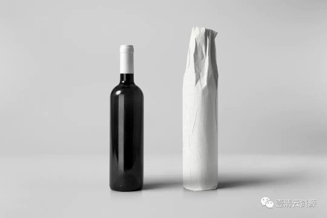 【S0560】【素材】果酒红酒酒瓶香槟品牌包装纸设计效果图展示VI贴图样机PSD模板
