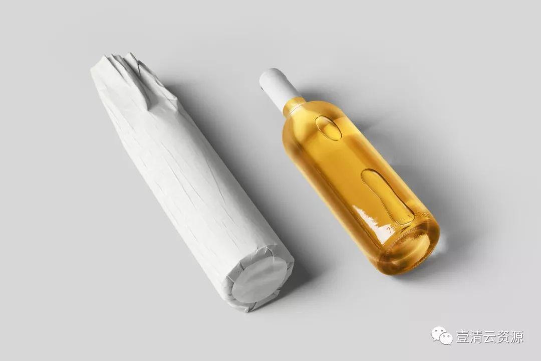 【S0560】【素材】果酒红酒酒瓶香槟品牌包装纸设计效果图展示VI贴图样机PSD模板