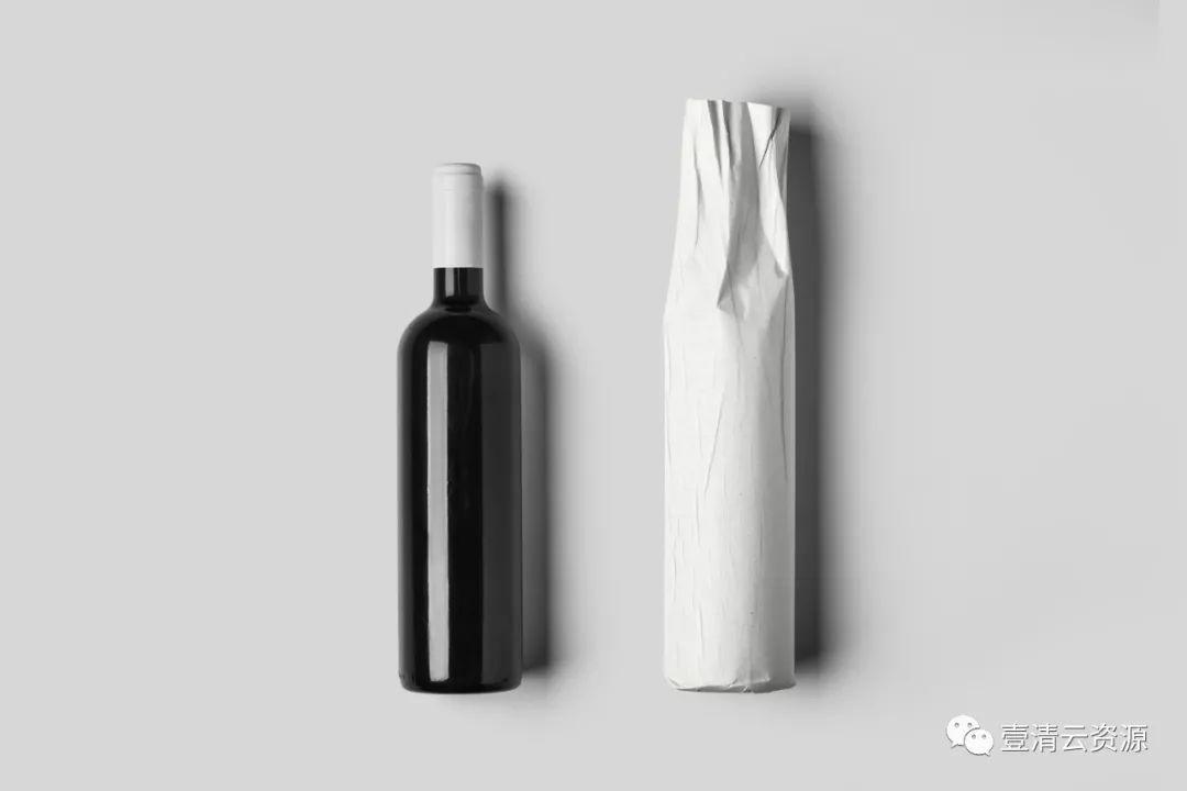 【S0560】【素材】果酒红酒酒瓶香槟品牌包装纸设计效果图展示VI贴图样机PSD模板