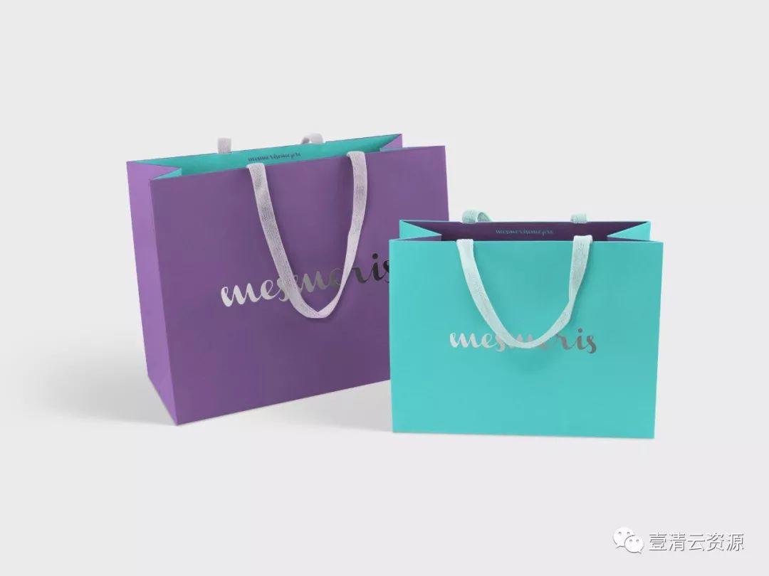 【S0562】【素材】购物袋纸袋产品品牌服饰礼品袋VI贴图样机效果图展示PSD模板素材