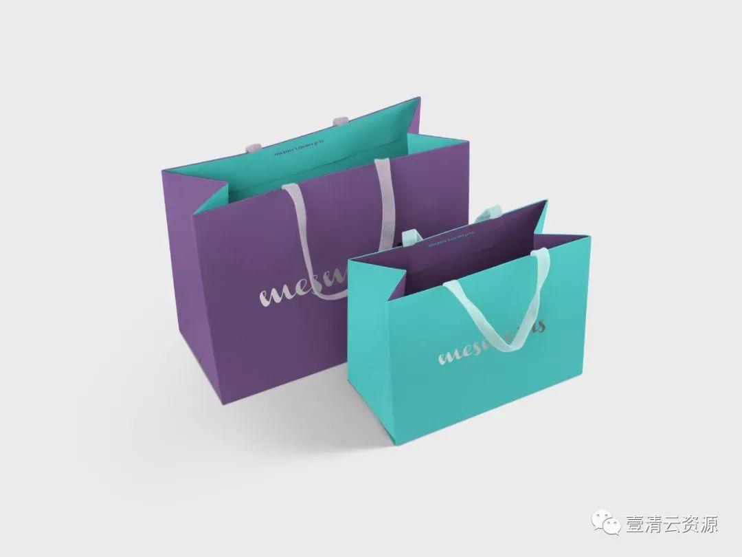 【S0562】【素材】购物袋纸袋产品品牌服饰礼品袋VI贴图样机效果图展示PSD模板素材