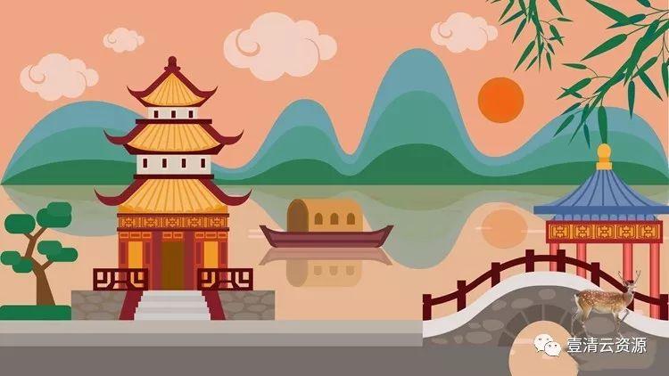【S0575】【素材】中国古典水墨风城市风景AI设计素材源文件