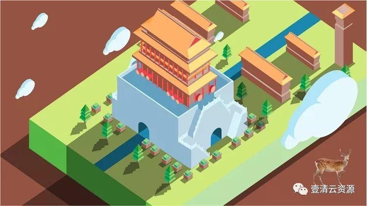 【S0575】【素材】中国古典水墨风城市风景AI设计素材源文件