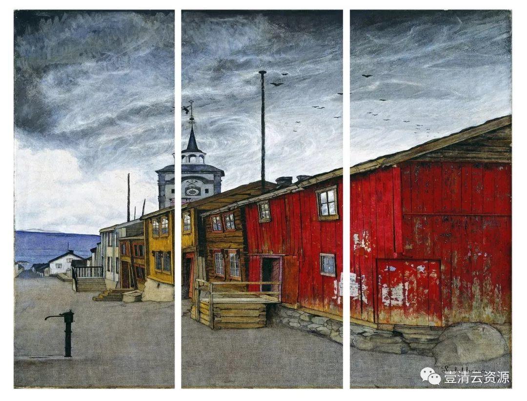 【S0587】【素材】哈拉尔德索尔贝里Harald Sohlberg油画作品高清图片素材资料12幅（JPG）