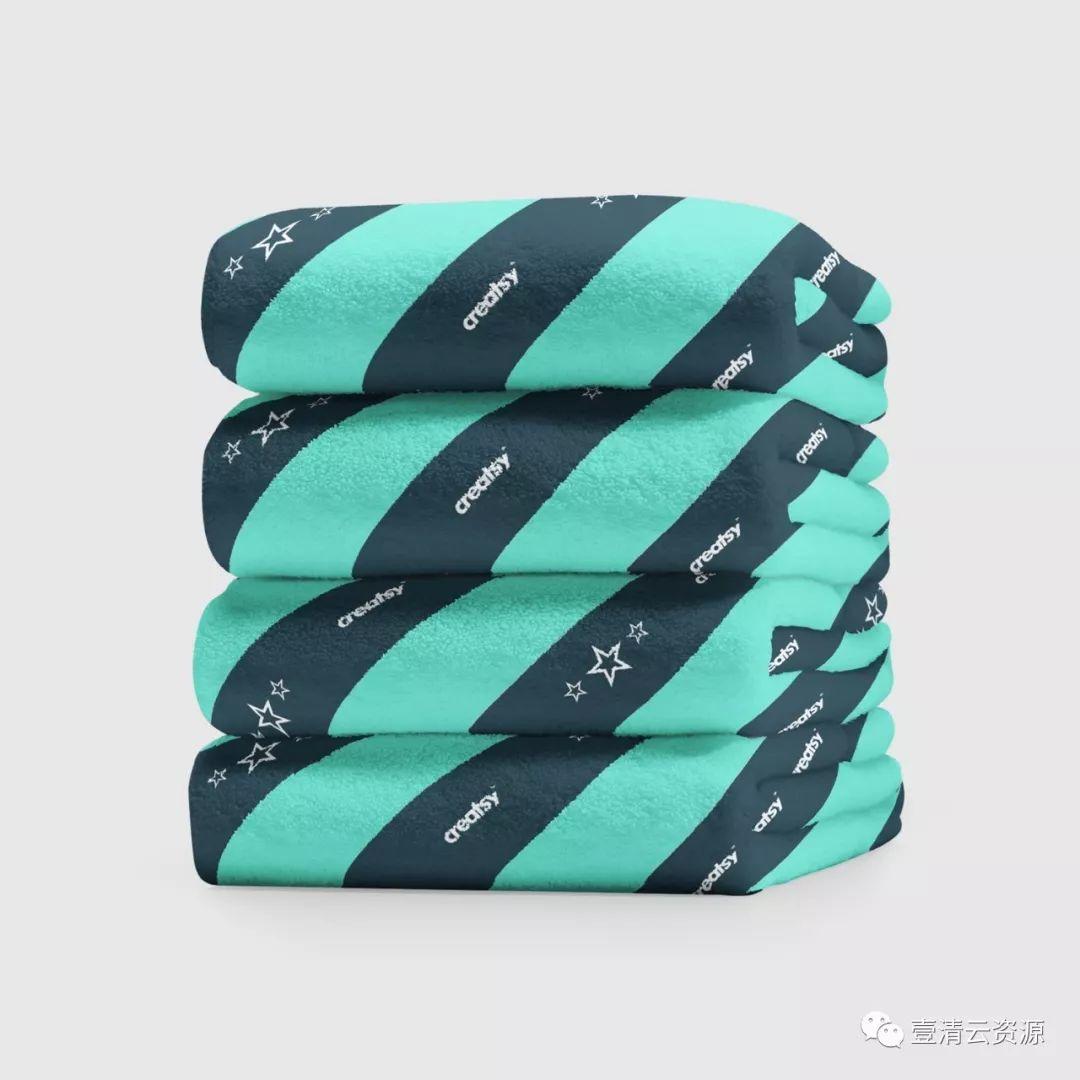 【S0601】【素材】毛巾浴巾印花图案PS效果图展示VI贴图样机PSD模板素材