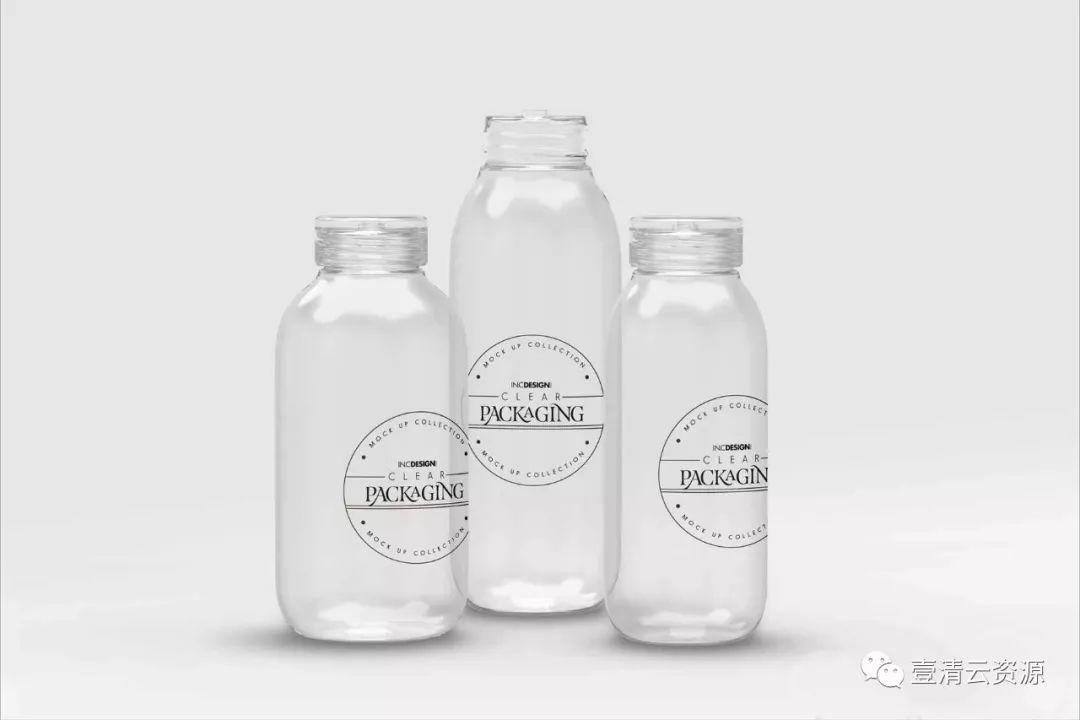 【S0611】【素材】透明塑料玻璃瓶子盒子品牌LOGO模型效果图展示VI贴图样机PSD模板