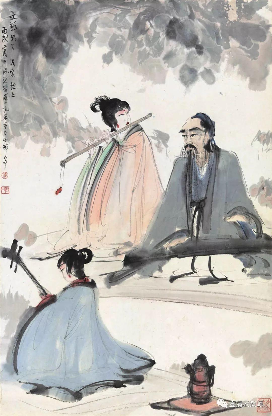 【S0617】【素材】傅抱石写意人物山水画高清图片素材参考资料30幅（JPG）