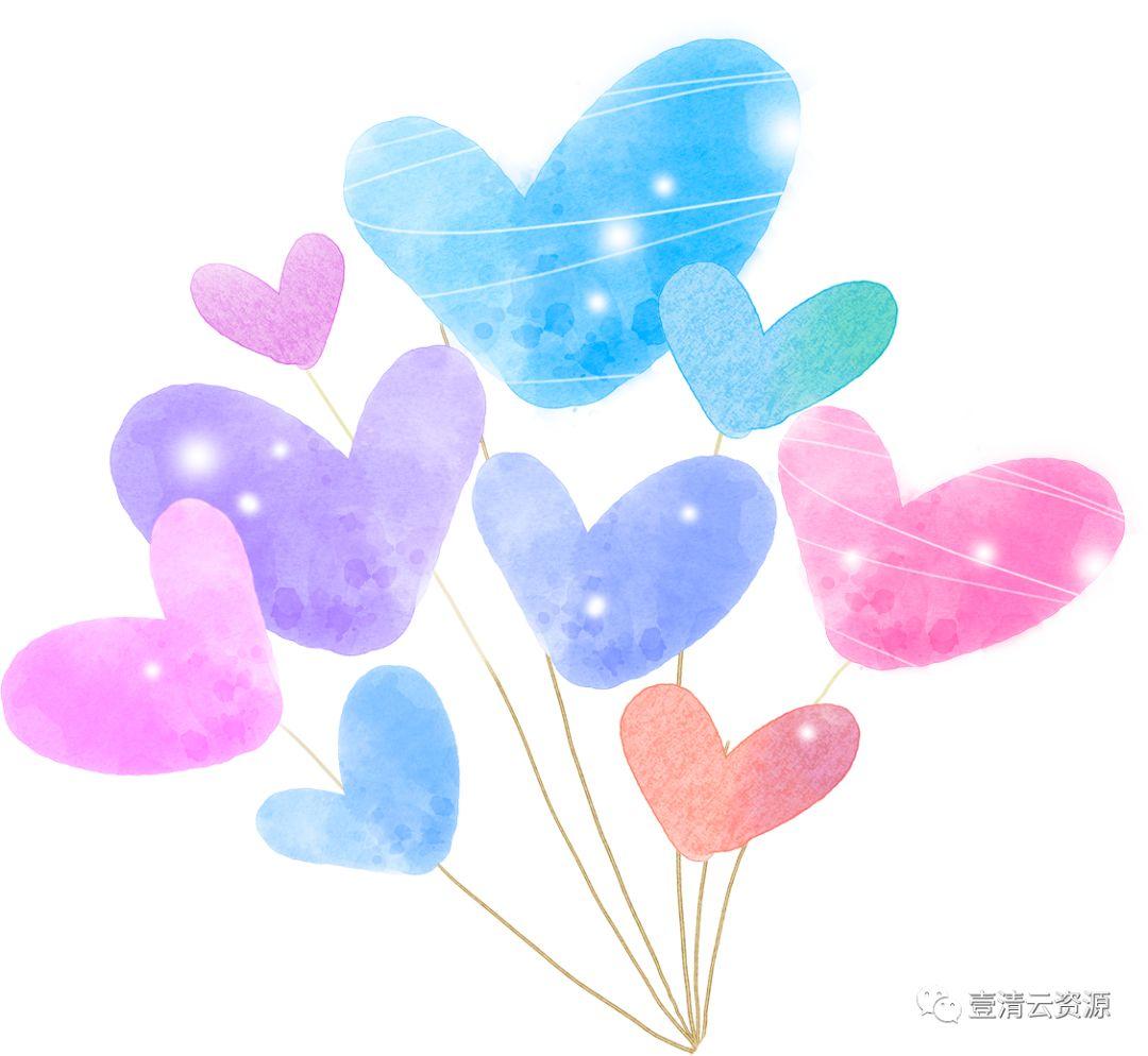 【S0628】【素材】手绘水彩卡通可爱爱心IN贴图照片美化装饰 PNG免抠透明图片素材