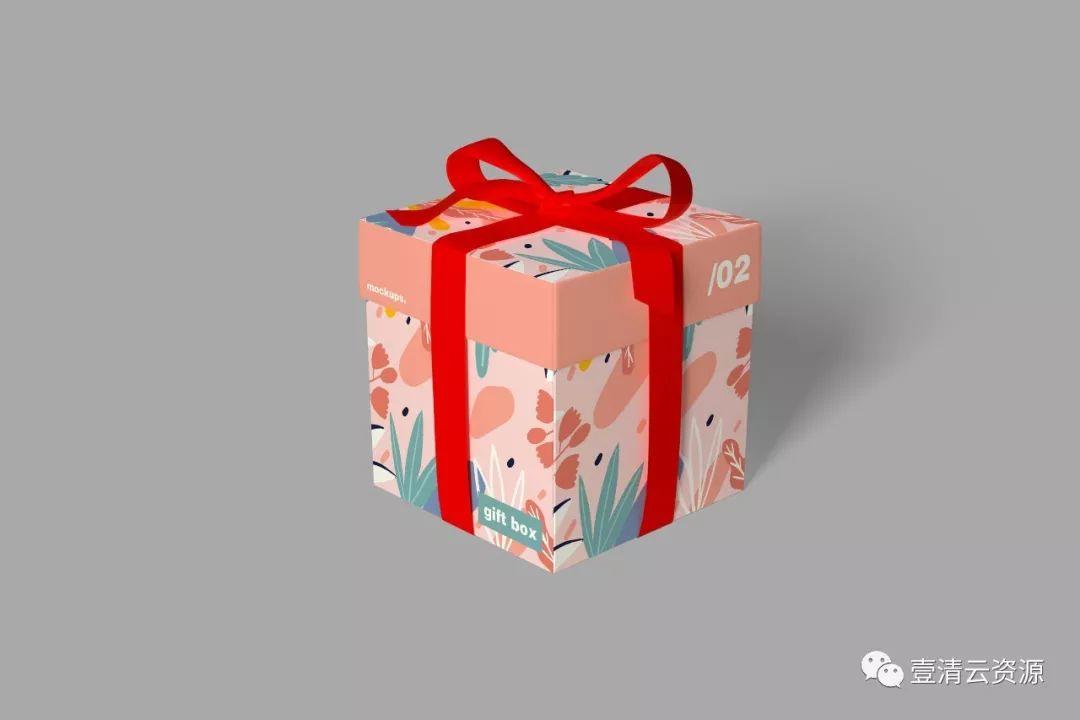 【S0630】【素材】丝带捆绑礼品盒外观设计图样机PSD设计素材源文件