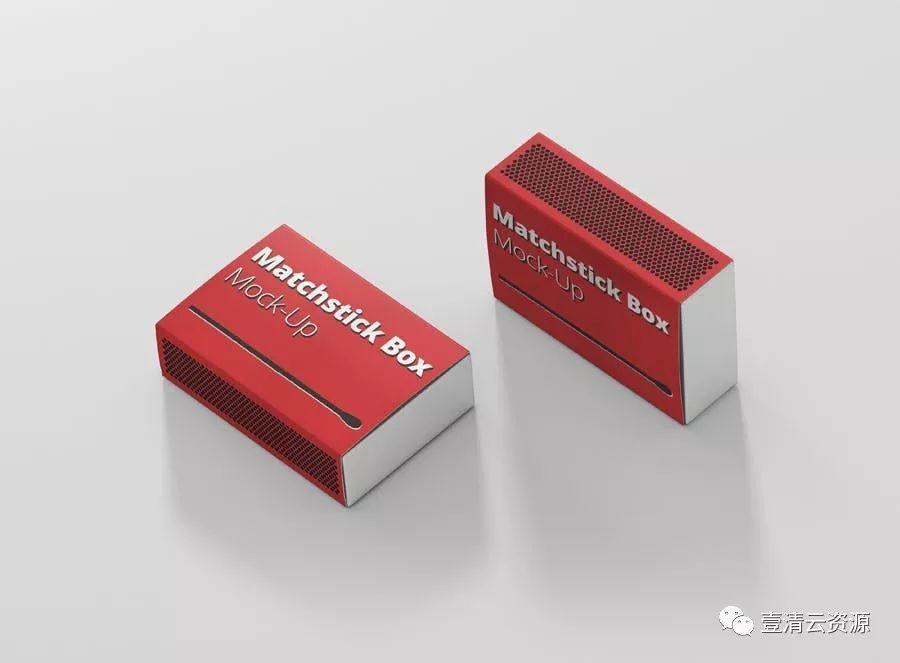 【S0632】【素材】少见稀有的火柴盒包装设计VI样机展示模型PSD设计素材源文件