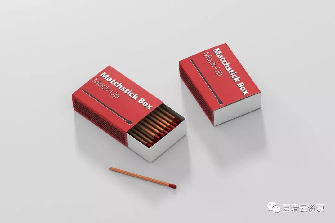 【S0632】【素材】少见稀有的火柴盒包装设计VI样机展示模型PSD设计素材源文件
