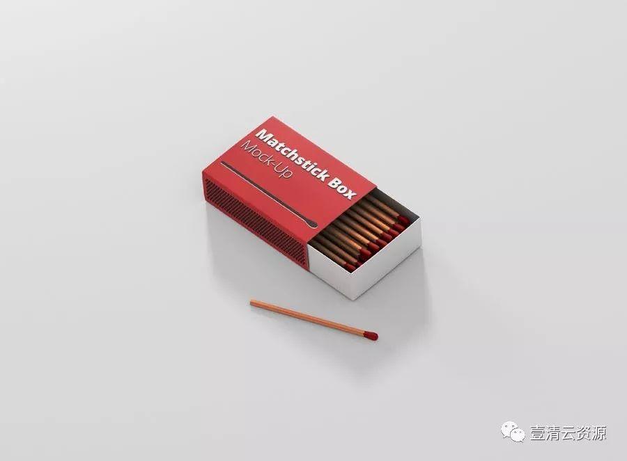 【S0632】【素材】少见稀有的火柴盒包装设计VI样机展示模型PSD设计素材源文件