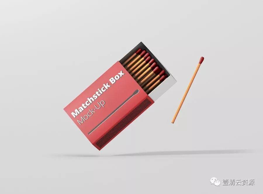 【S0632】【素材】少见稀有的火柴盒包装设计VI样机展示模型PSD设计素材源文件