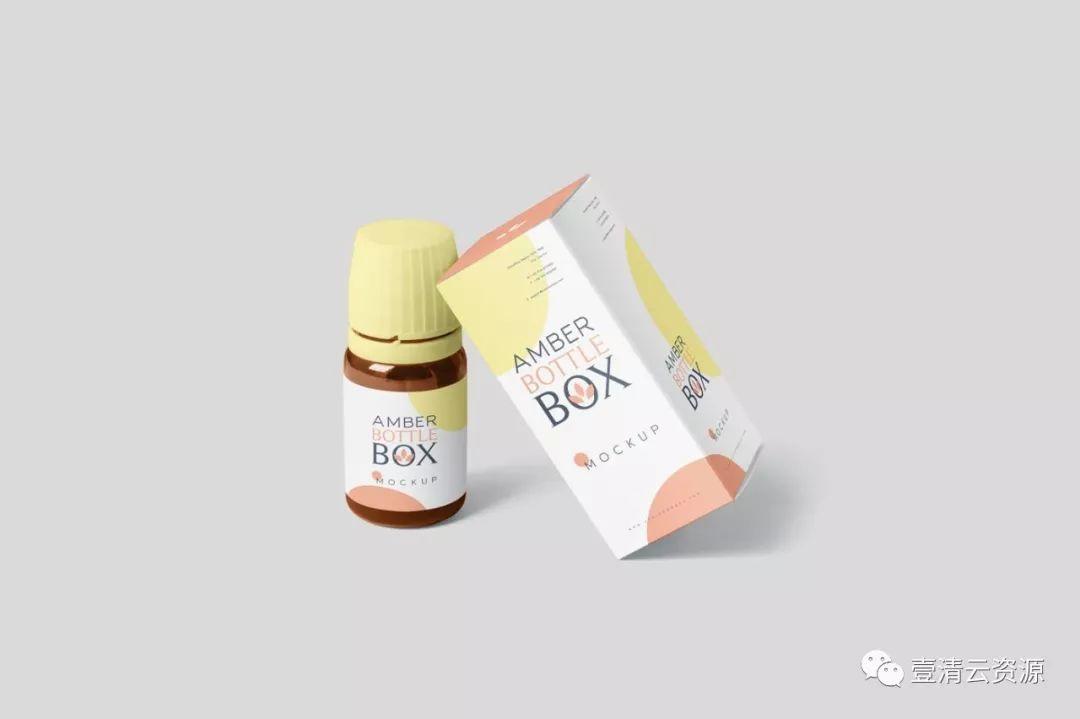 【S0635】【素材】药物瓶&包装纸盒设计图样机模板 PSD设计素材源文件