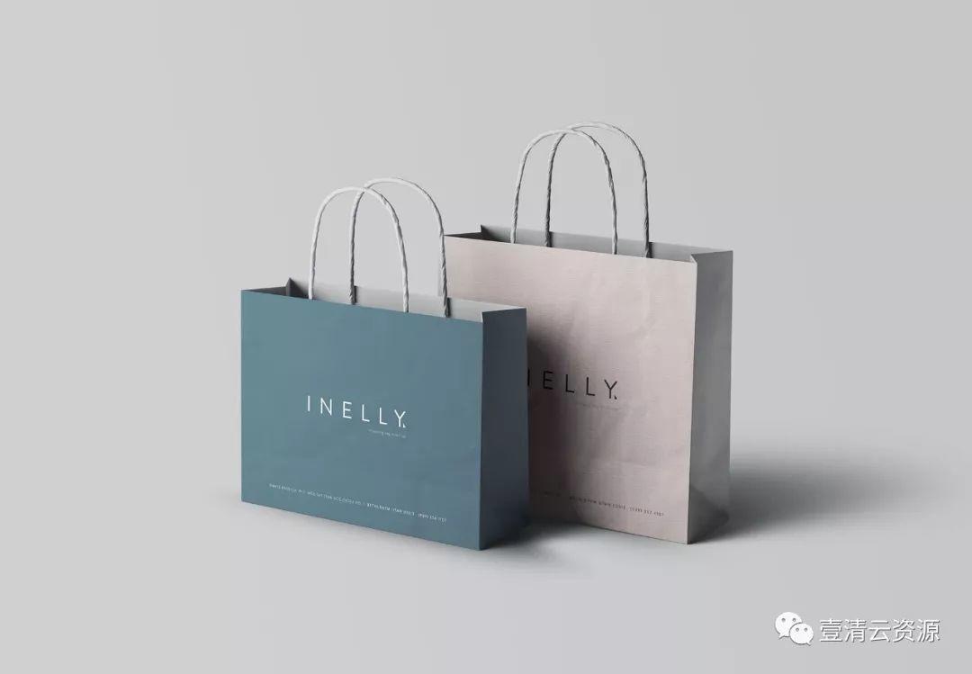 【S0636】【素材】品牌商店购物纸袋设计效果图样机PSD设计素材模板