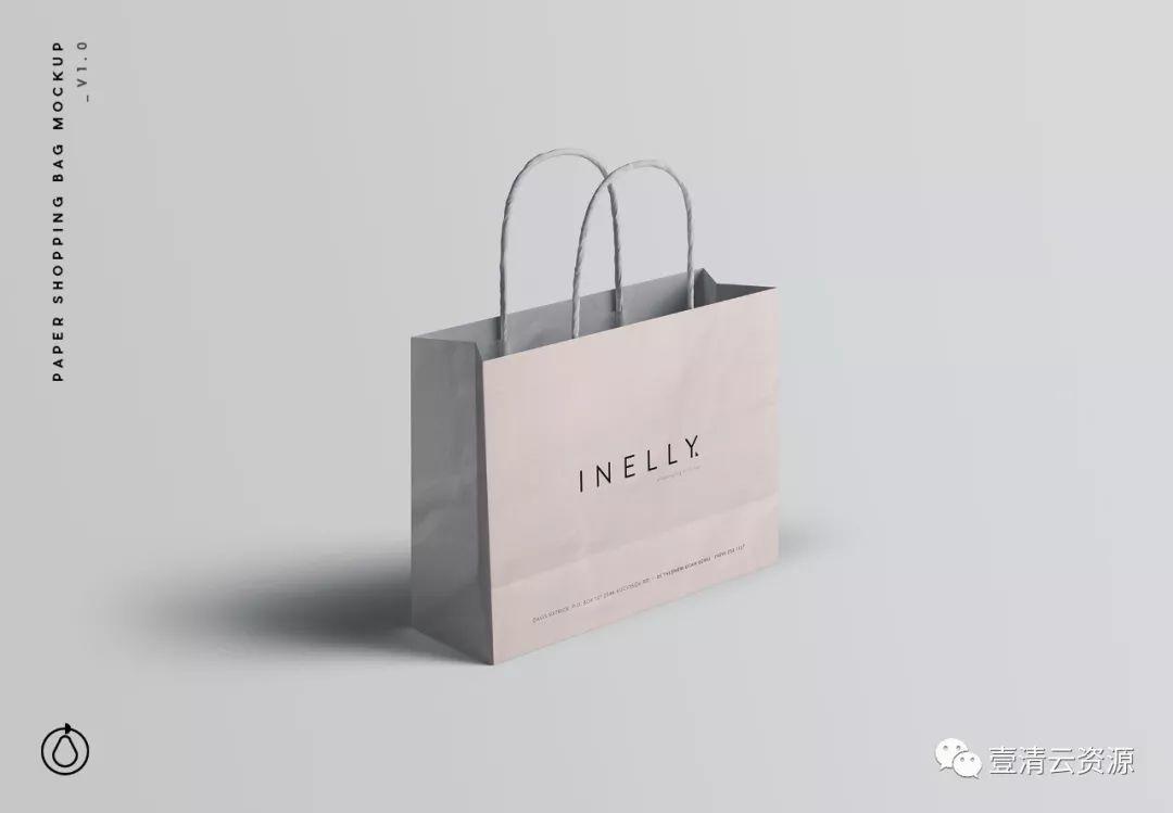 【S0636】【素材】品牌商店购物纸袋设计效果图样机PSD设计素材模板