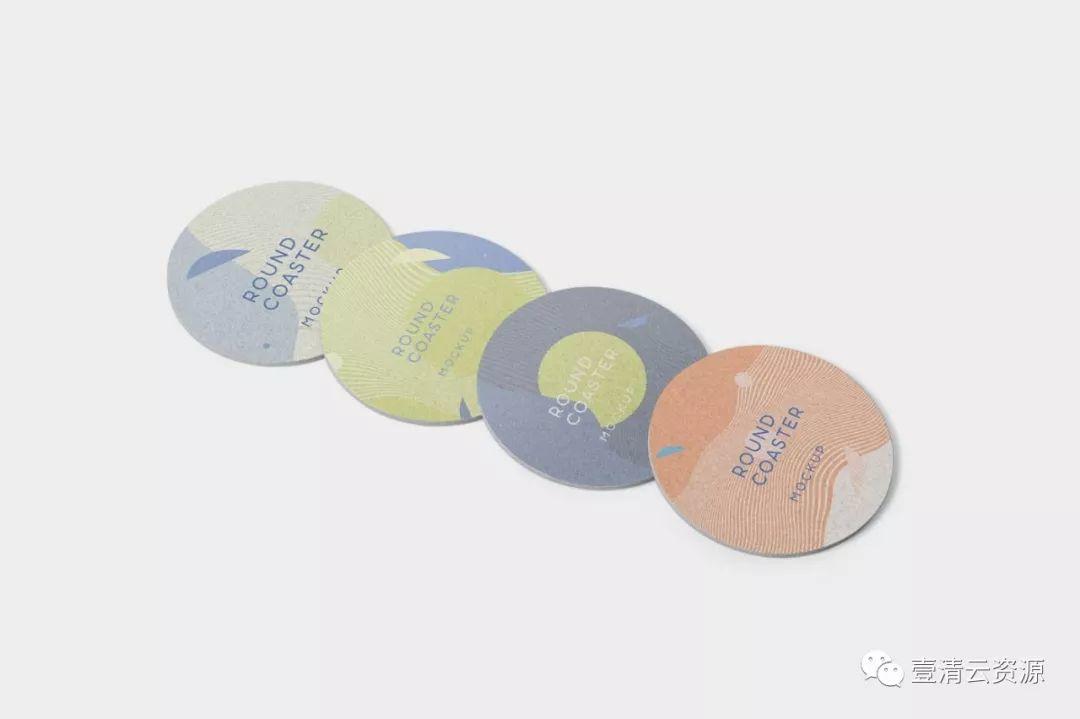 【S0642】【素材】圆形杯垫图案设计效果图样机 PSD设计素材源文件