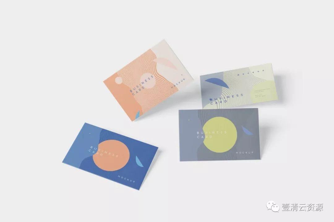 【S0644】【素材】企业名片设计散落效果图样机模板PSD设计素材源文件