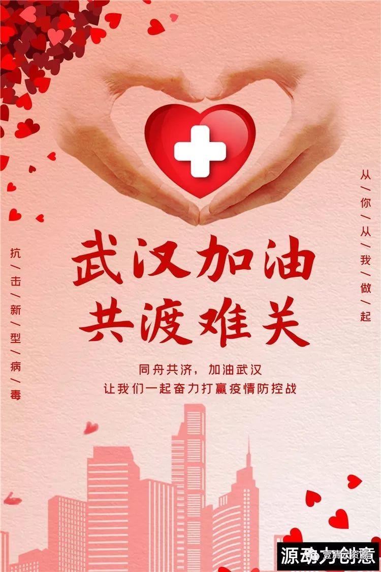 【S0715】【素材】款疫情预防公益psd海报素材武汉加油肺炎新冠状病毒感染宣传模板