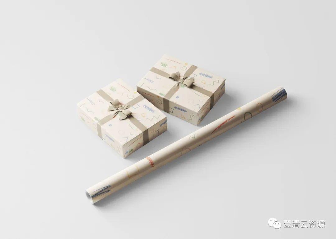 【S0728】【素材】包装纸图案纹理设计效果预览样机模板PSD设计素材源文件