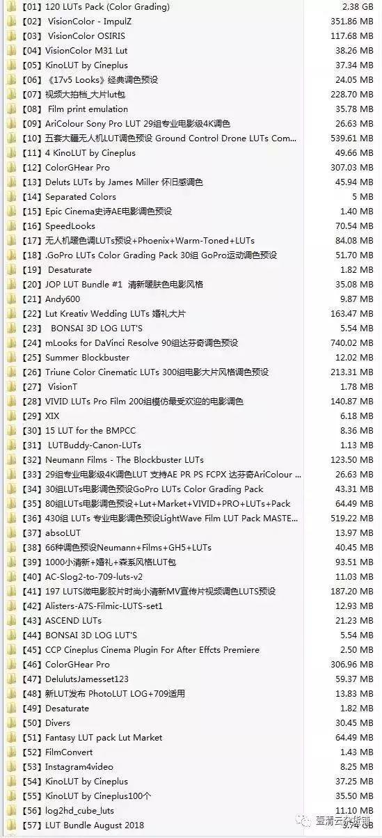 【Y018】【预设】LUTS视频调色预设合集包（1万多款）