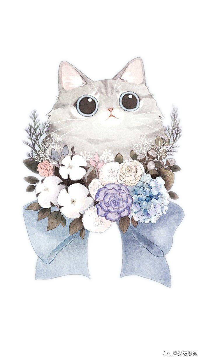【S0796】【素材】水彩手绘猫咪PNG素材源文件