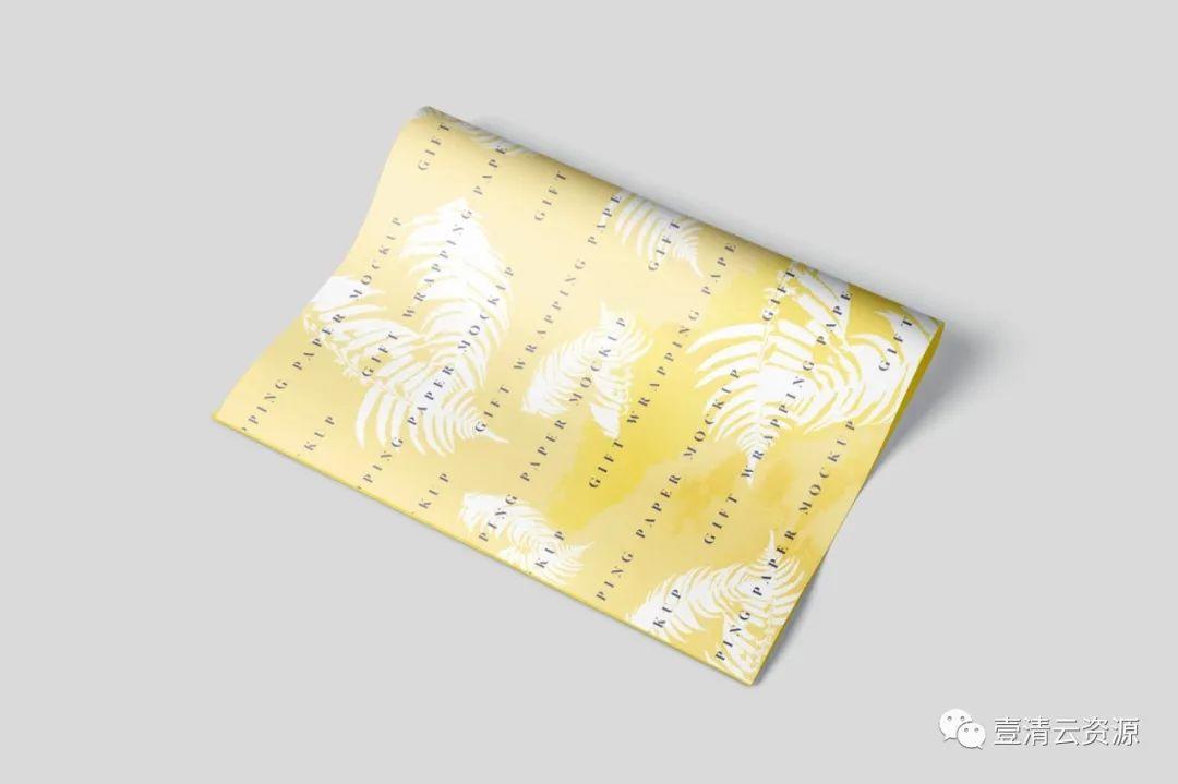 【S0855】【素材】礼品包装纸图案印花设计预览样机模板