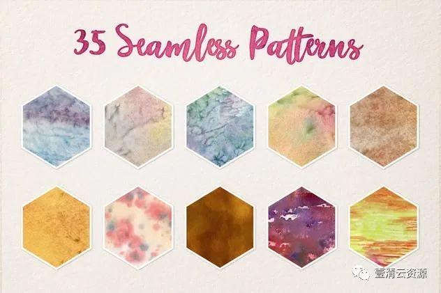 【S0932】【素材】35款水彩艺术涂料肌理纹理Vol.1源文件