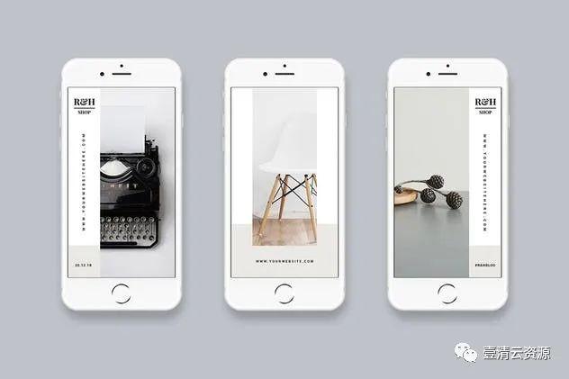 【S0951】【素材】简约Instagram商店促销品牌故事广告模板PSD设计素材源文件