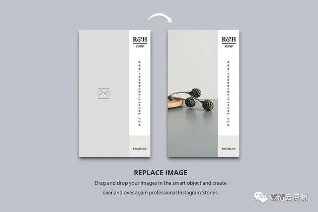【S0951】【素材】简约Instagram商店促销品牌故事广告模板PSD设计素材源文件