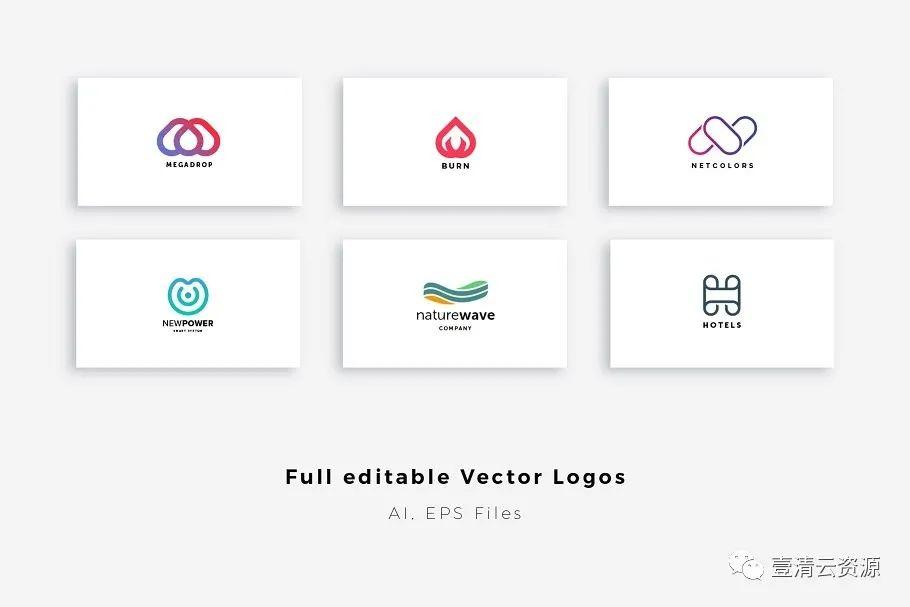 【S0965】【素材】30个独特的预制Logo模板合集