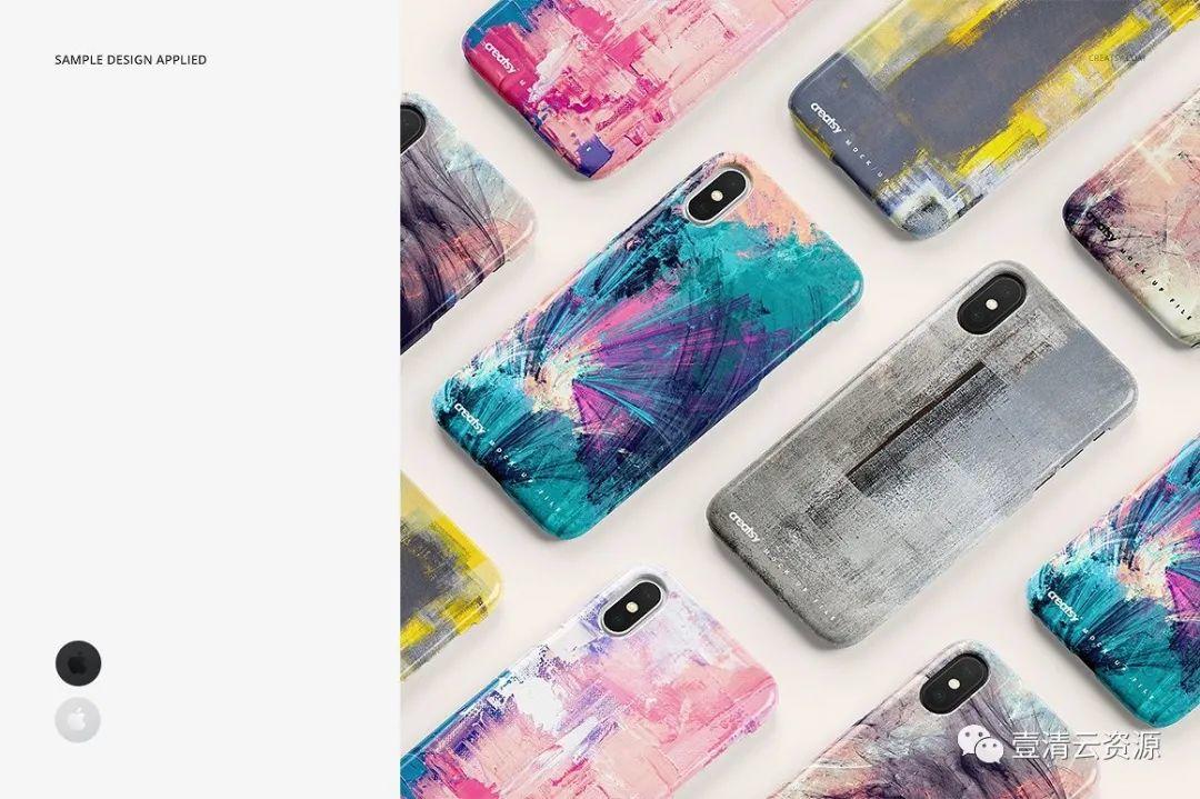 【S0968】【素材】逼真的iPhone X塑料材质手机壳样机展示模型