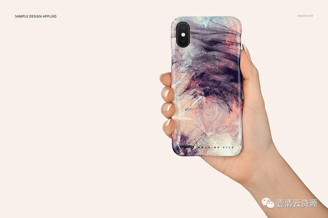 【S0968】【素材】逼真的iPhone X塑料材质手机壳样机展示模型