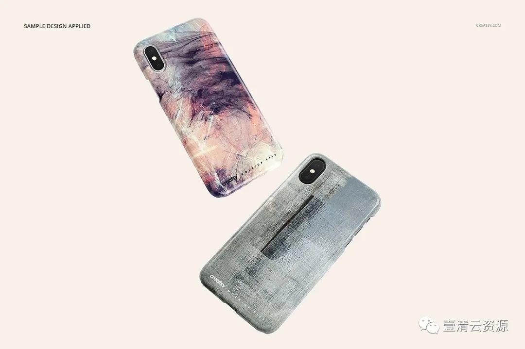 【S0968】【素材】逼真的iPhone X塑料材质手机壳样机展示模型