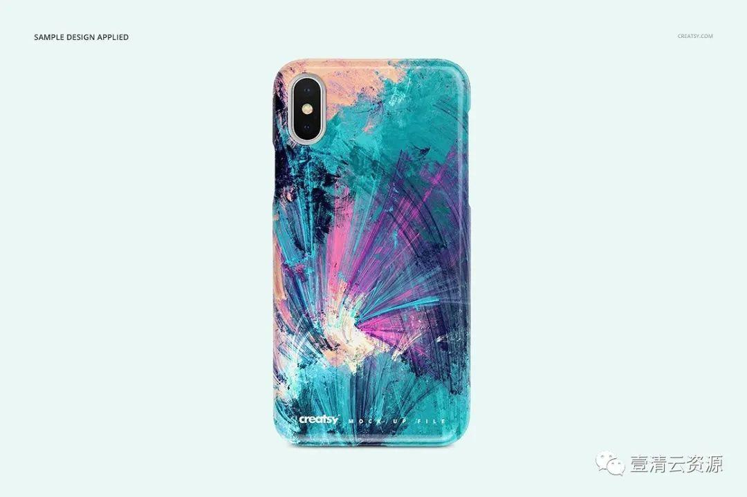 【S0968】【素材】逼真的iPhone X塑料材质手机壳样机展示模型