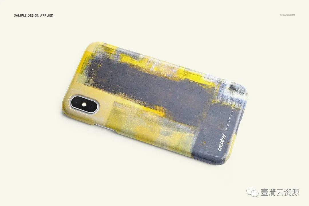 【S0968】【素材】逼真的iPhone X塑料材质手机壳样机展示模型