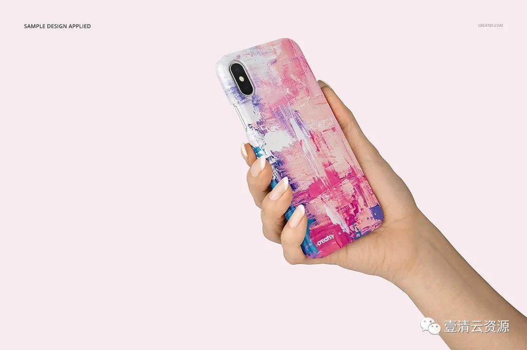 【S0968】【素材】逼真的iPhone X塑料材质手机壳样机展示模型