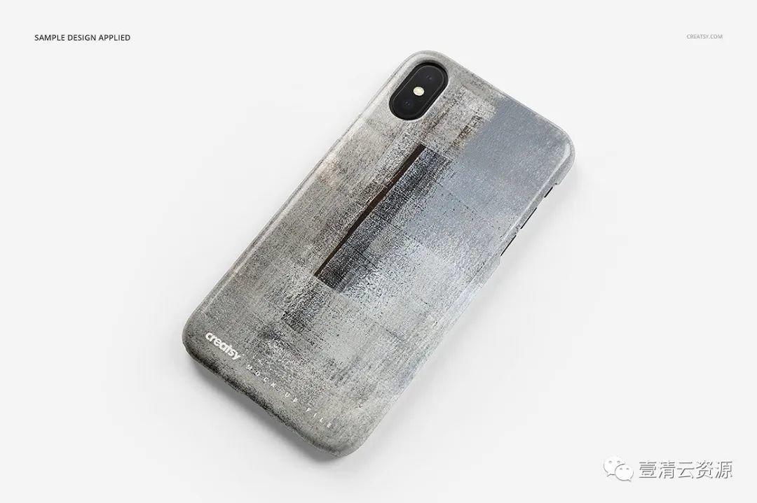 【S0968】【素材】逼真的iPhone X塑料材质手机壳样机展示模型
