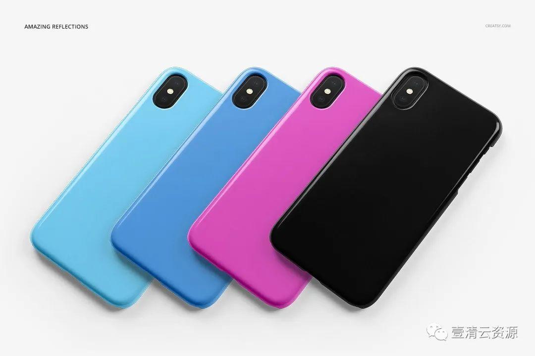 【S0968】【素材】逼真的iPhone X塑料材质手机壳样机展示模型
