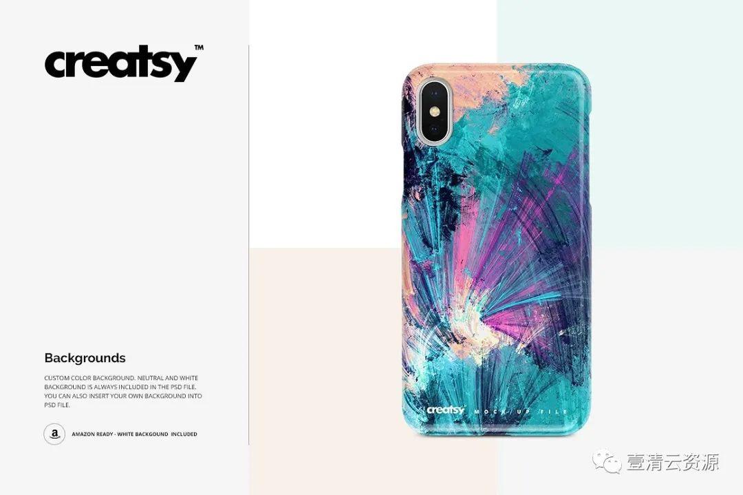 【S0968】【素材】逼真的iPhone X塑料材质手机壳样机展示模型