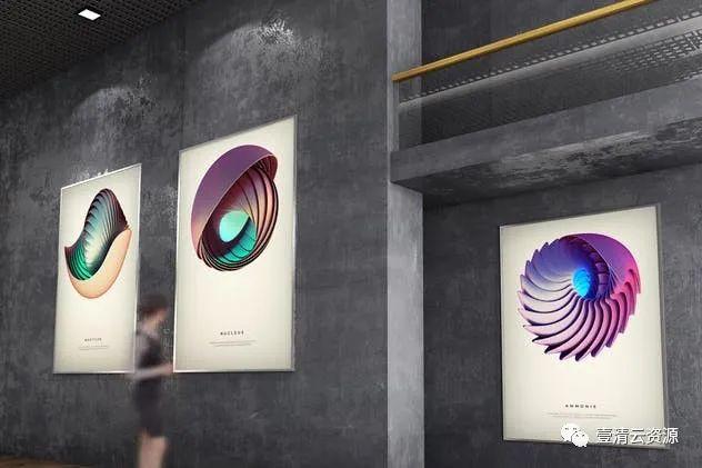 【S0978】【素材】广告海报画廊展览样机PSD设计素材源文件