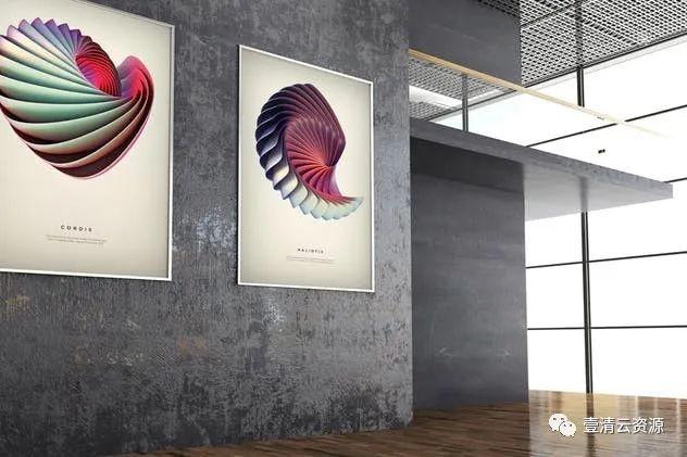 【S0978】【素材】广告海报画廊展览样机PSD设计素材源文件