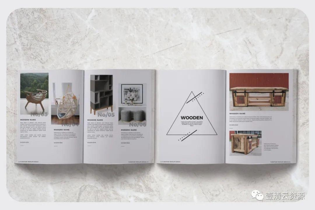 【S0996】【素材】现代家具品牌产品画册Lookbook排版设计模板