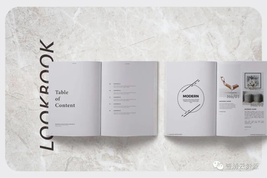 【S0996】【素材】现代家具品牌产品画册Lookbook排版设计模板