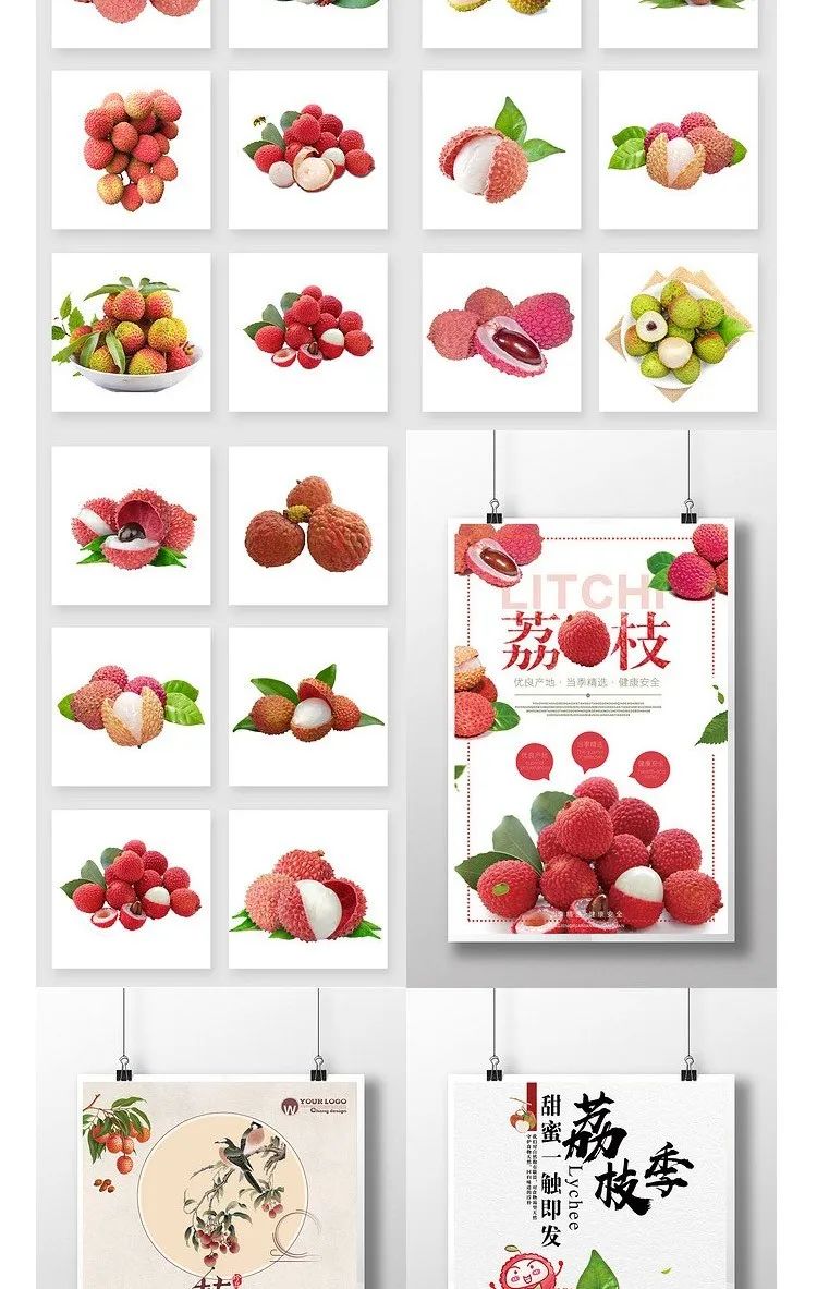 【S1116】【素材】餐饮美食新鲜直供水果荔枝宣传海报 果蔬水果店促销PSD素材