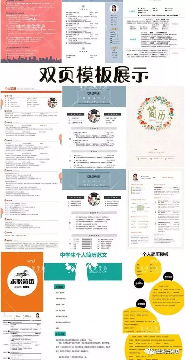【P002】【PPT】简历模板女应届毕业生大学生男word简约个人求职定制封面设计制作
